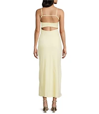 Allison & Kelly Satin Bar Back Long Dress