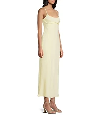 Allison & Kelly Satin Bar Back Long Dress