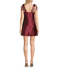 Allison & Kelly Satin Bow Straps Square Neck Dress