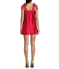 Allison & Kelly Satin Bow Straps Square Neck Dress