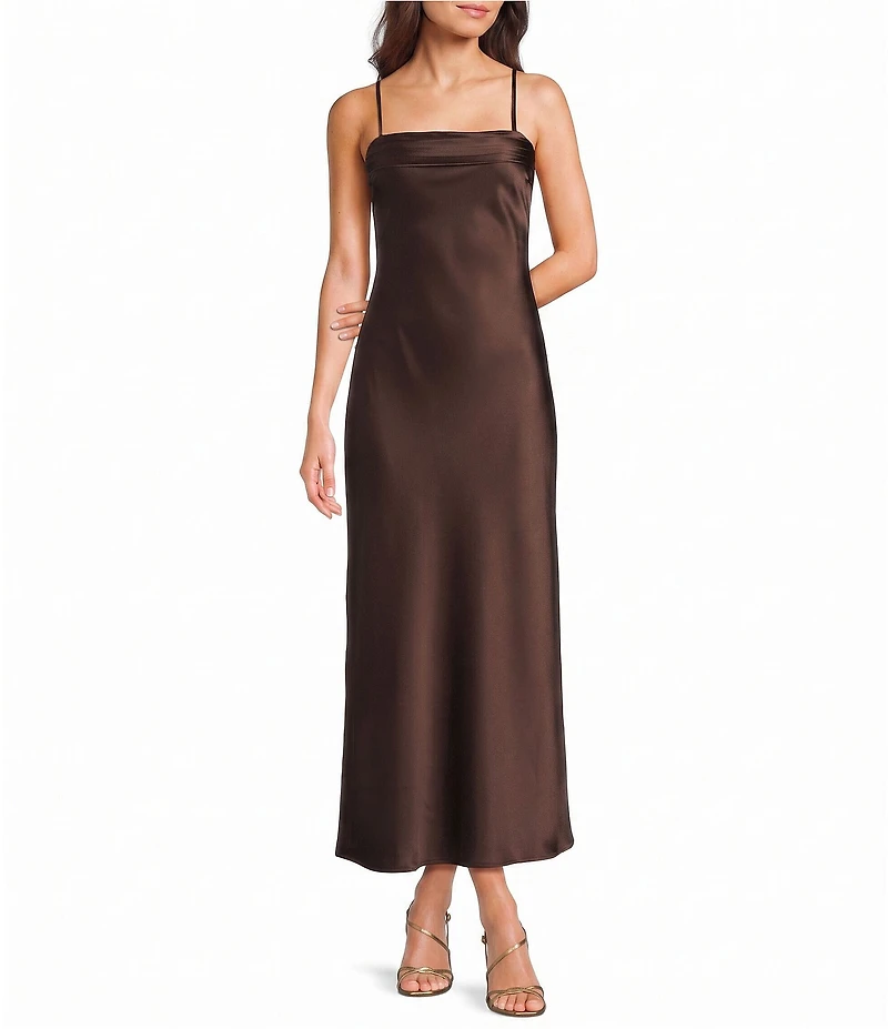 Allison & Kelly Satin Drape Front Scarf Dress