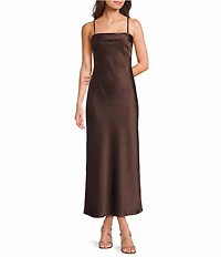 Allison & Kelly Satin Drape Front Scarf Dress