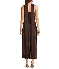 Allison & Kelly Satin Drape Front Scarf Dress