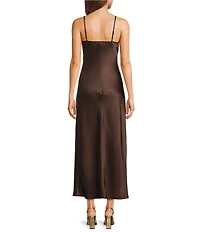 Allison & Kelly Satin Drape Front Scarf Dress