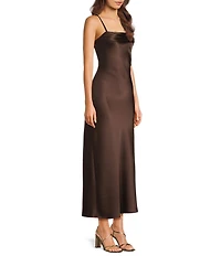Allison & Kelly Satin Drape Front Scarf Dress