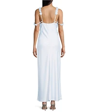 Allison & Kelly Satin Drape Neck Dress