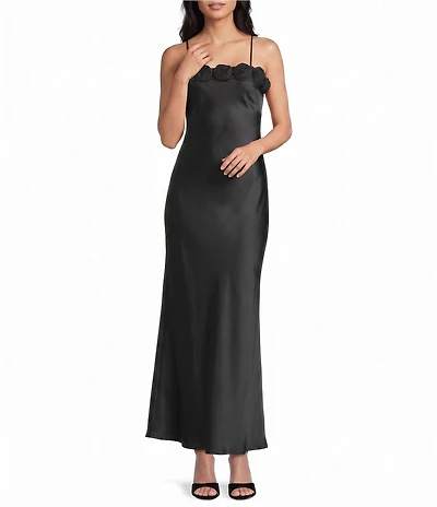 Allison & Kelly Satin Floral Applique Dress