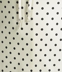 Allison & Kelly Satin Polka Dot V-Neck Lace Trim Midi Dress