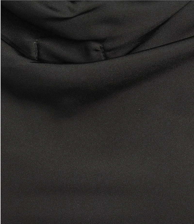 Allison & Kelly Satin Round Neck Open Back Dress