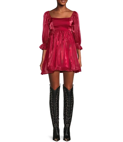 Allison & Kelly 1/2 Sleeve Organza Fit & Flare Dress