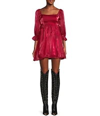 Allison & Kelly 1/2 Sleeve Organza Fit & Flare Dress