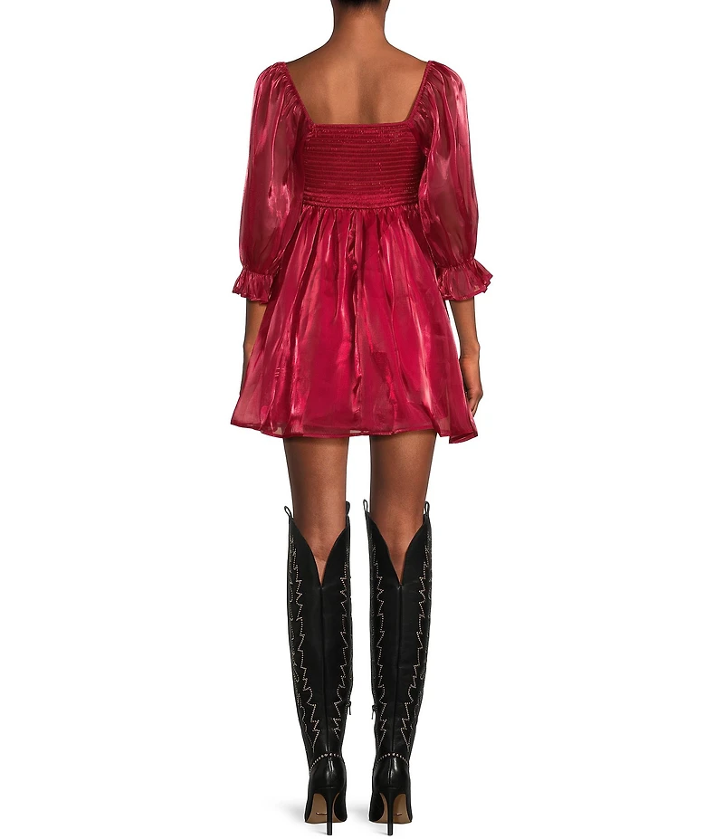 Allison & Kelly 1/2 Sleeve Organza Fit & Flare Dress