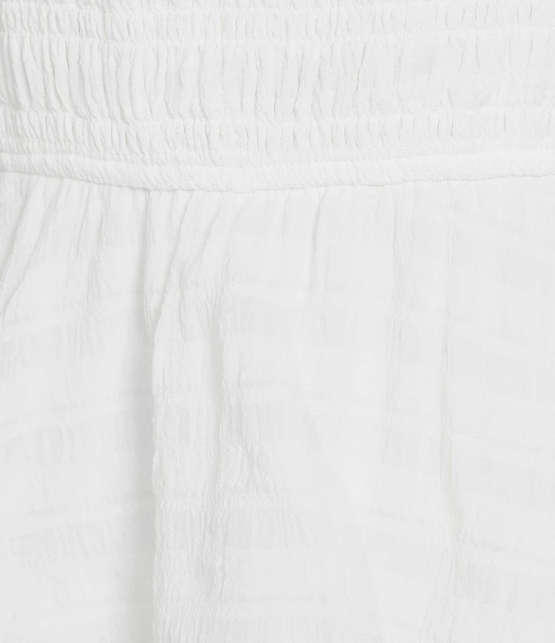 Allison & Kelly Seersucker Chiffon Smocked Puff Sleeve Tiered Dress