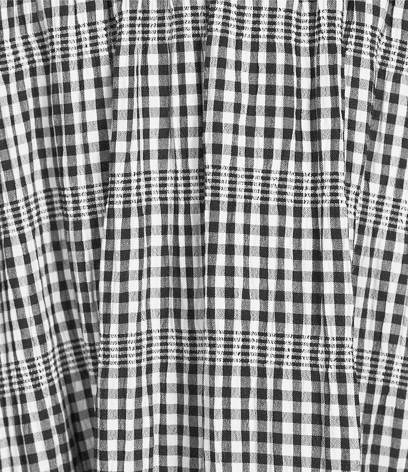 Allison & Kelly Seersucker Gingham V-Neck Ruffled Empire Waist Tiered Babydoll Dress