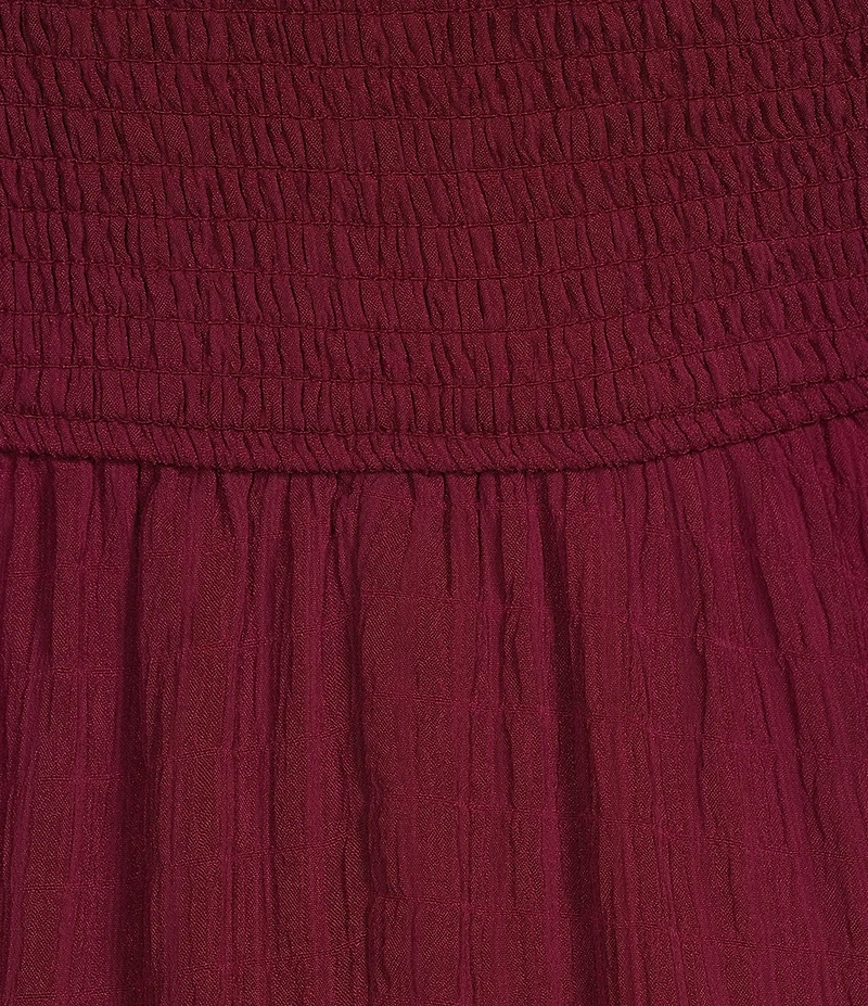 Allison & Kelly Short Sleeve Smocked Empire Waist Babydoll Tiered Mini Dress