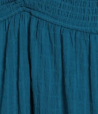 Allison & Kelly Short Sleeve Smocked Empire Waist Babydoll Tiered Mini Dress