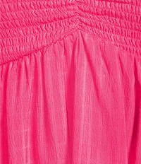 Allison & Kelly Short Sleeve Smocked Empire Waist Babydoll Tiered Mini Dress
