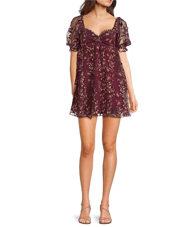 Allison & Kelly Short Sleeve Sweetheart Neckline EMP 3D Butterfly Dress