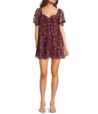Allison & Kelly Short Sleeve Sweetheart Neckline EMP 3D Butterfly Dress