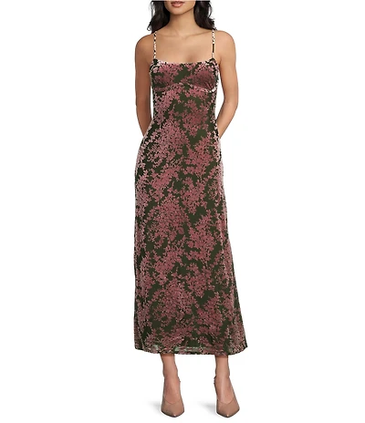 Allison & Kelly Sleeveless Burnout Floral Midi Dress