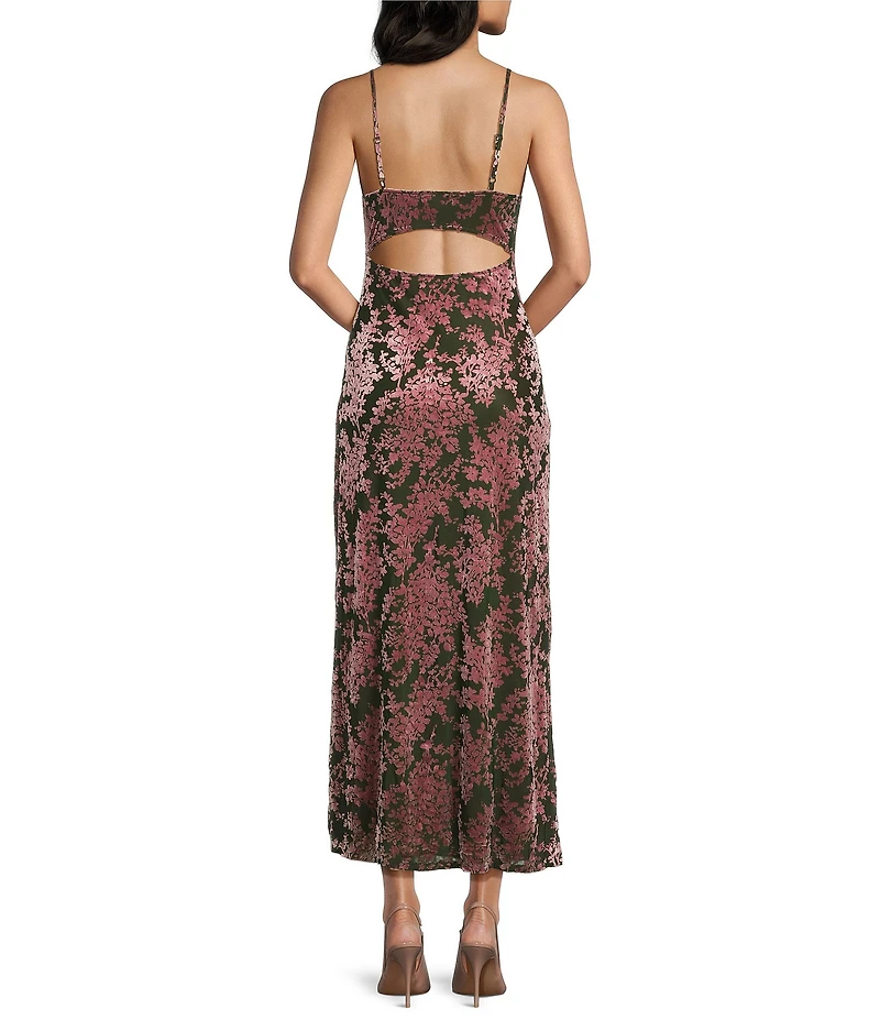 Allison & Kelly Sleeveless Burnout Floral Midi Dress