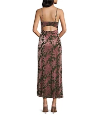 Allison & Kelly Sleeveless Burnout Floral Midi Dress