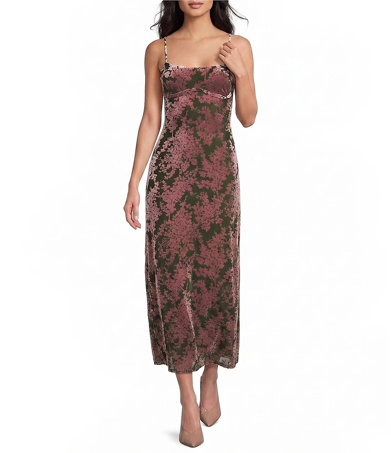 Allison & Kelly Sleeveless Burnout Floral Midi Dress