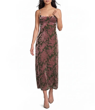 Allison & Kelly Sleeveless Burnout Floral Midi Dress