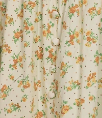 Allison & Kelly Sleeveless Ditsy Floral Print Square Neck Empire Waist Bow Accent Dress