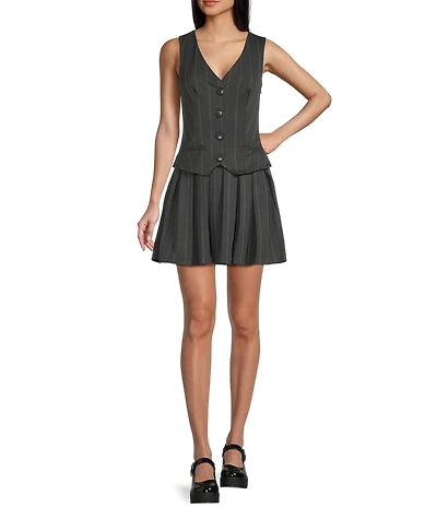 Allison & Kelly Sleeveless Striped Vest Dress