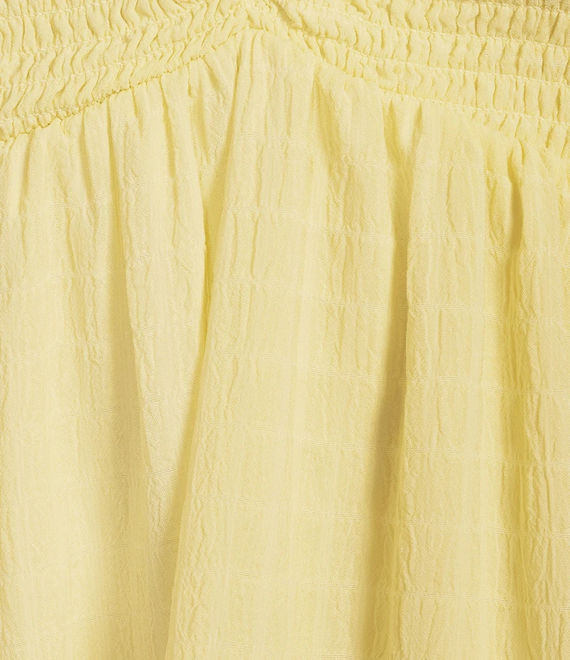 Allison & Kelly Smocked Pinch Front Bodice Puff Sleeve Dress