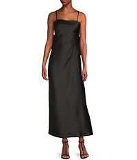 Allison & Kelly Square Neck Spaghetti Straps Bow Back Dress