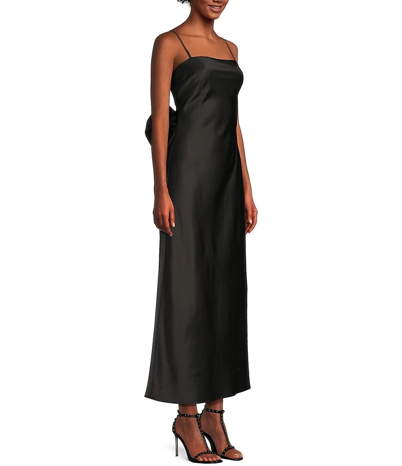 Allison & Kelly Square Neck Spaghetti Straps Bow Back Dress