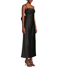 Allison & Kelly Square Neck Spaghetti Straps Bow Back Dress