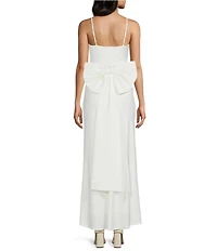 Allison & Kelly Square Neck Spaghetti Straps Bow Back Dress