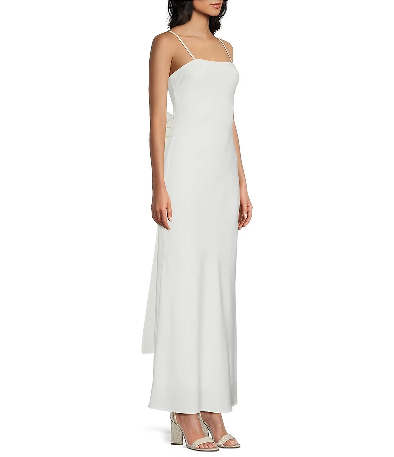 Allison & Kelly Square Neck Spaghetti Straps Bow Back Dress