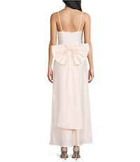Allison & Kelly Square Neck Spaghetti Straps Bow Back Dress