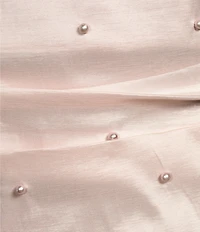 Allison & Kelly Strapless Pearl Taffeta Bow Back Mini Train Dress