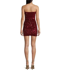 Allison & Kelly Strapless Sequin Back Bow Dress