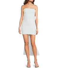 Allison & Kelly Strapless Sequin Back Bow Dress