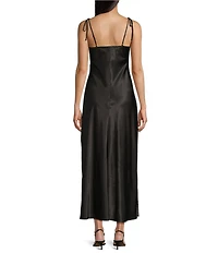 Allison & Kelly Sweetheart Neck Satin Bodice Spaghetti Strap Dress