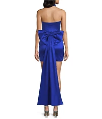 Allison & Kelly Taffeta Pleated Halter-Neck Bow Back Dress