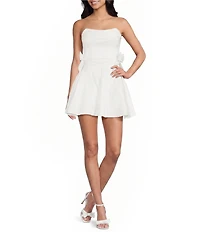Allison & Kelly Taffeta Strapless Corseted Side Bow Dress