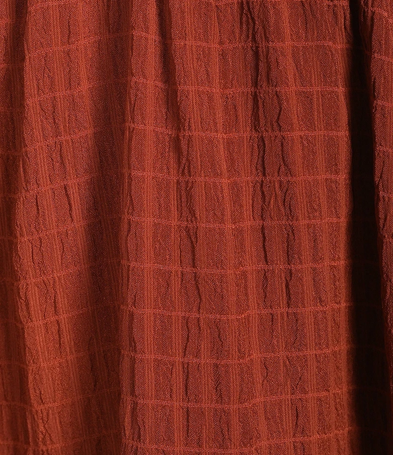 Allison & Kelly Textured Smocked Puffed Sleeve Babydoll Dress