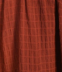 Allison & Kelly Textured Smocked Puffed Sleeve Babydoll Dress