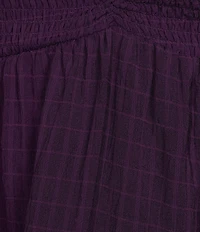 Allison & Kelly Textured Smocked Puffed Sleeve Babydoll Dress