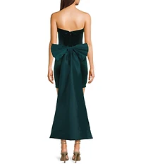 Allison & Kelly Velvet Strapless Bow Back Dress