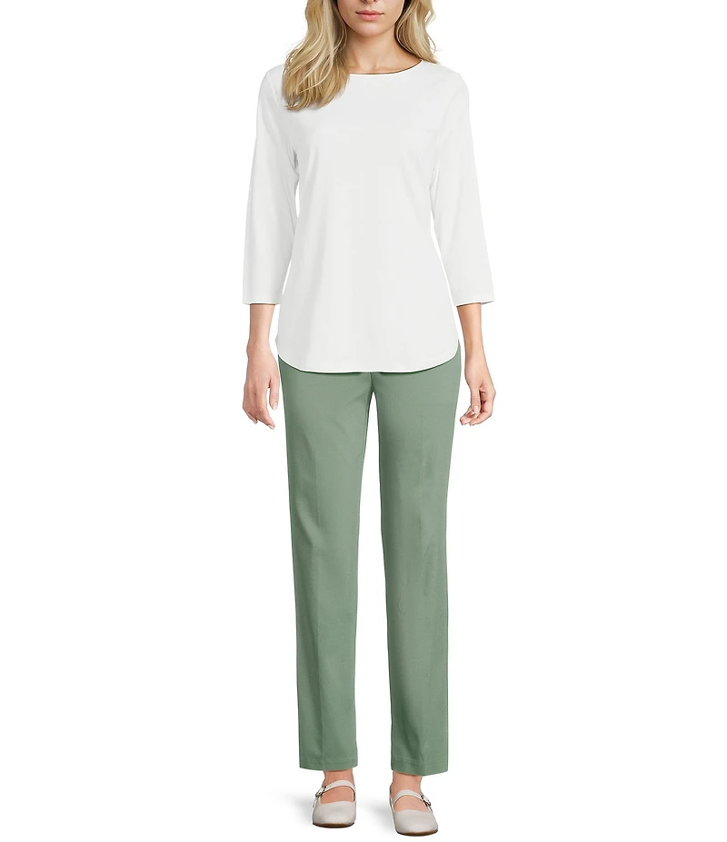 Allison Daley 3/4 Sleeve Boat Neck Knit Top