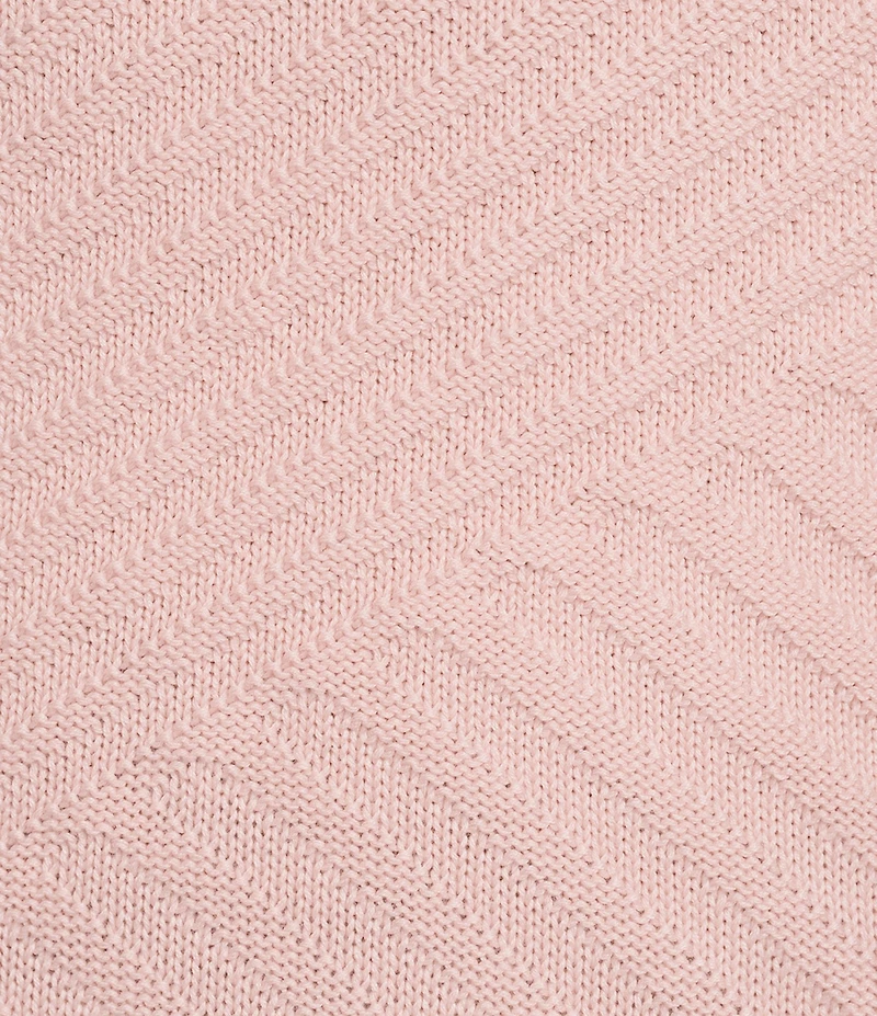 Allison Daley 3/4 Sleeve Crew Neck Curve Hem Diagonal Rib Front Sweater