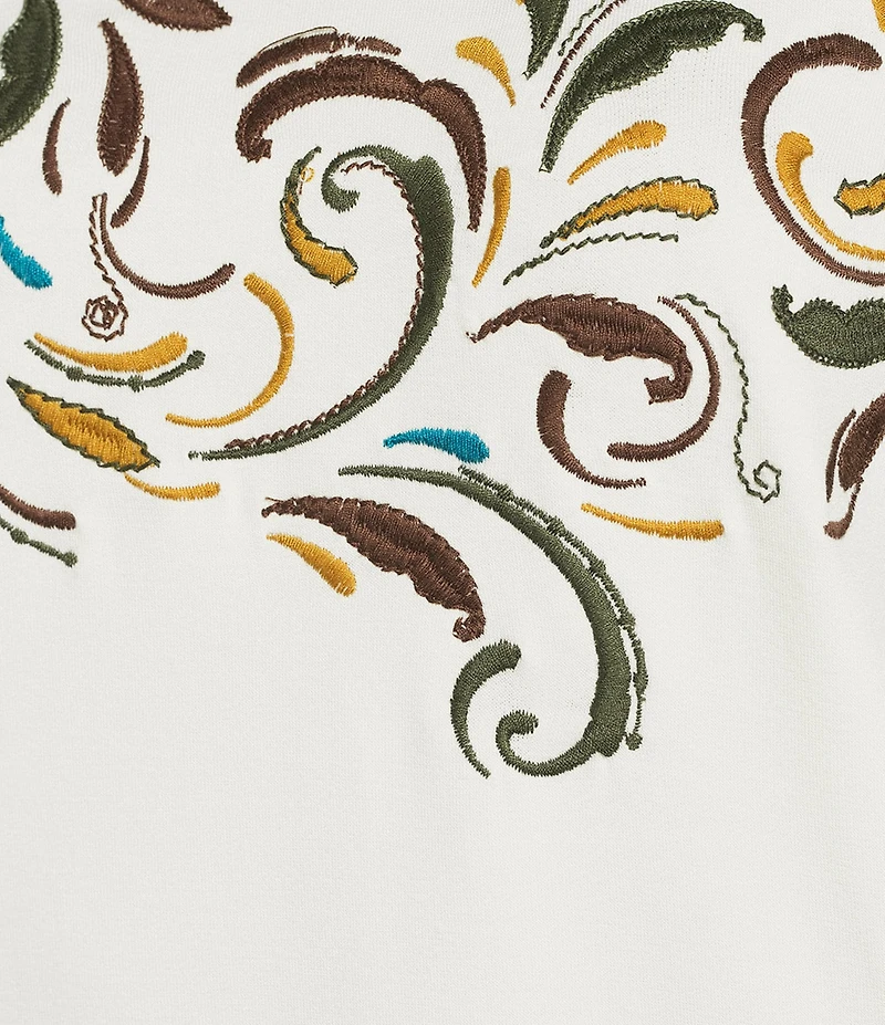 Allison Daley 3/4 Sleeve Crew Neck Embordered Top